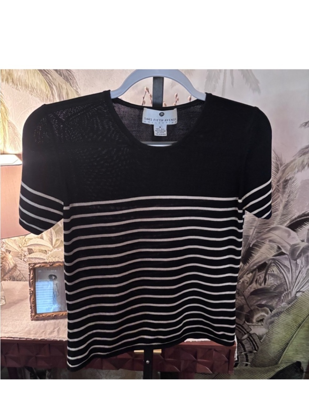 Saks Fifth Avenue Black Silk Top